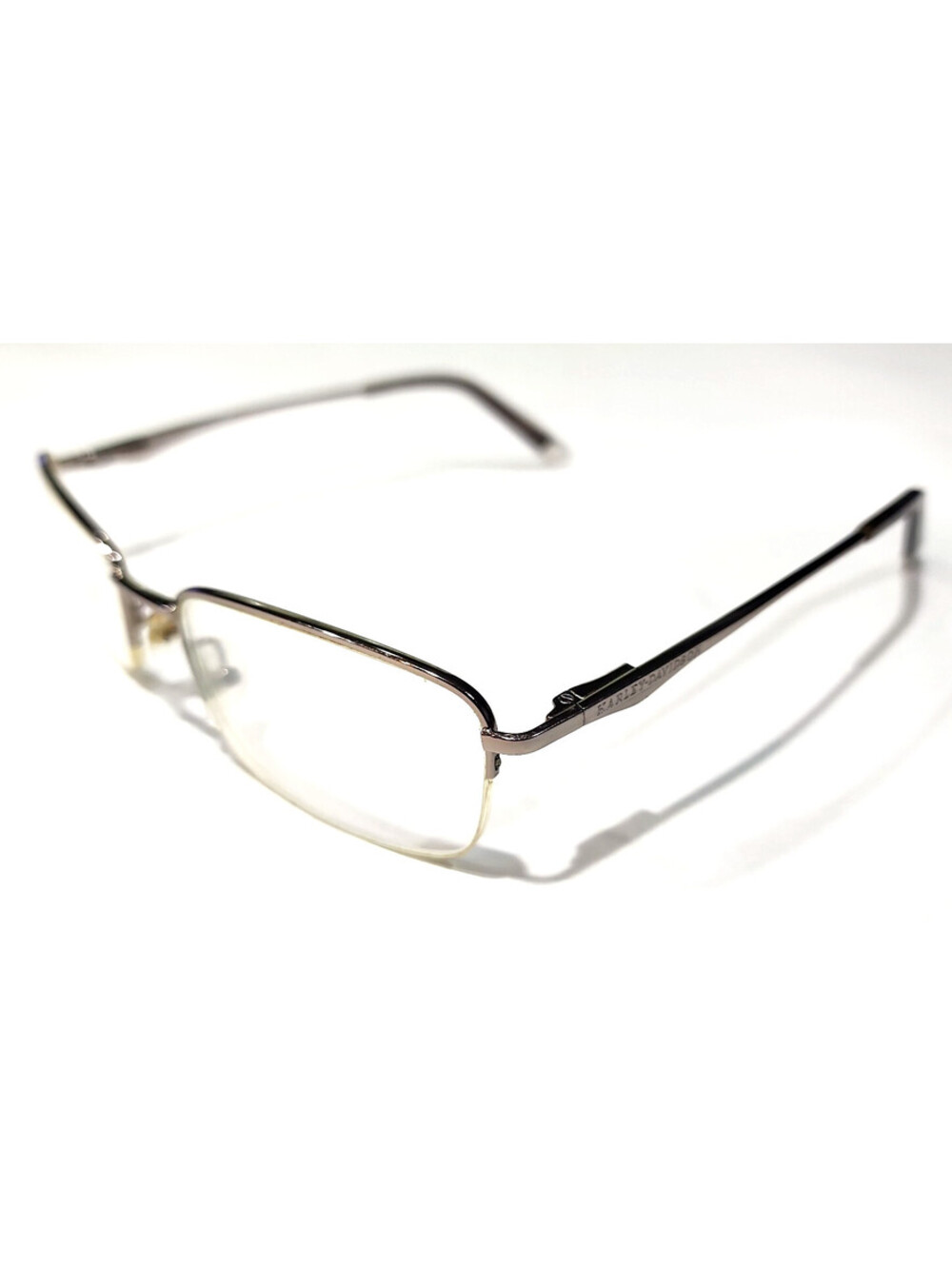 Harley Davidson HD373 Silver Rectangle Metal Eyeglasses 55-18 140